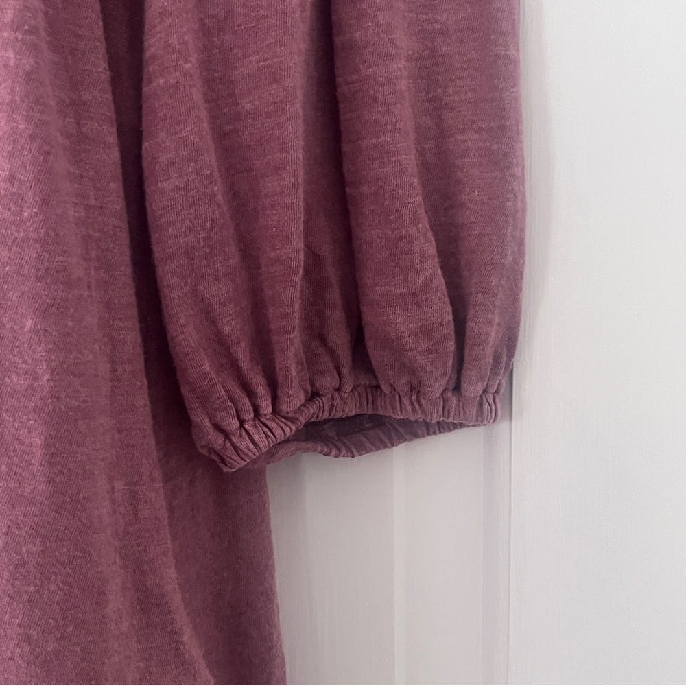 Lucky Brand Dusty Rose Eyelet Peasant Top  Medium - Picture 9 of 9